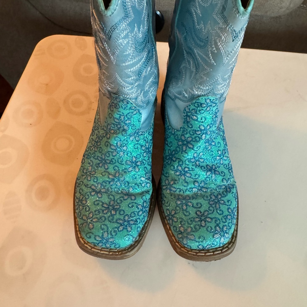 Roper Turquoise Glitter Cowboy Boots